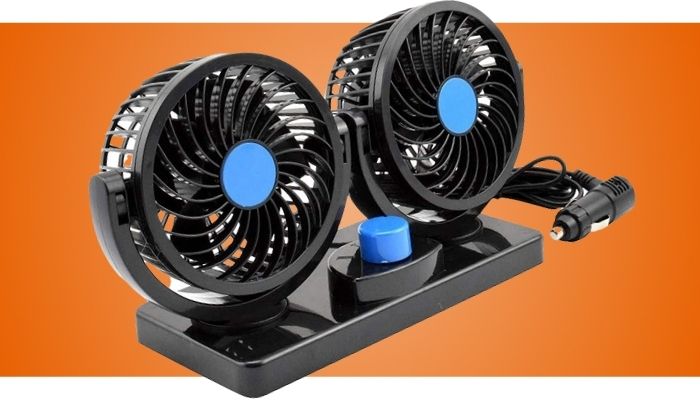 AboveTEK Dual Head 12v Car Fan