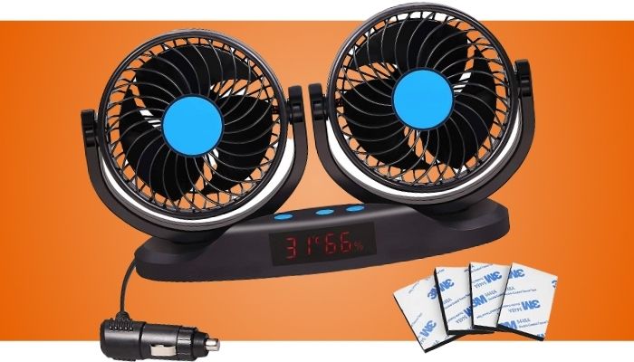 EXCOUP 12V Vehicle Fan