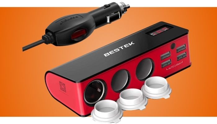 BESTEK 3-Socket 12V Cigarette Lighter Splitter