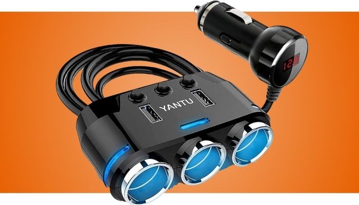 Yantu Cigarette Lighter Splitter with USB Charger